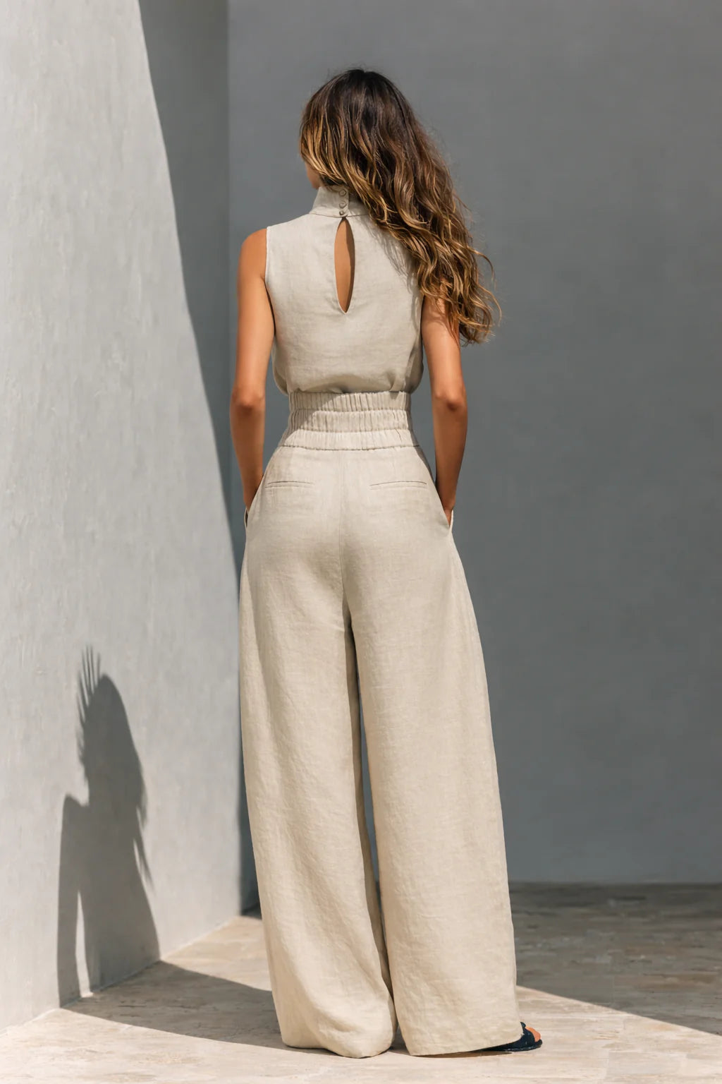 Maria - Conjunto minimalista de algodón y lino para mujer