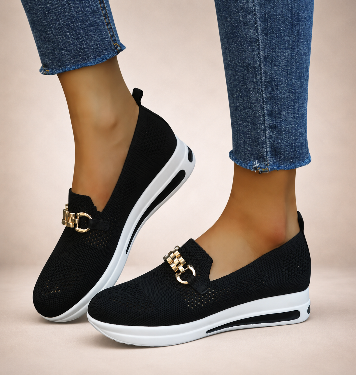 Elena - Mocasines de punto transpirables