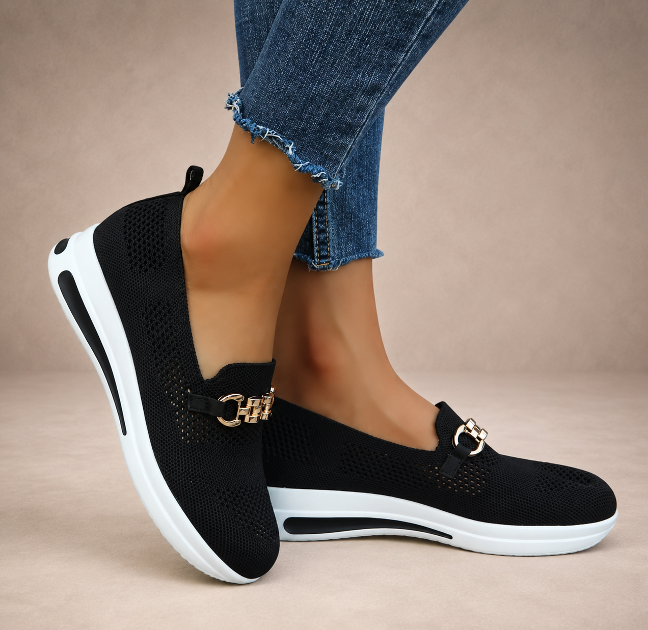 Elena - Mocasines de punto transpirables