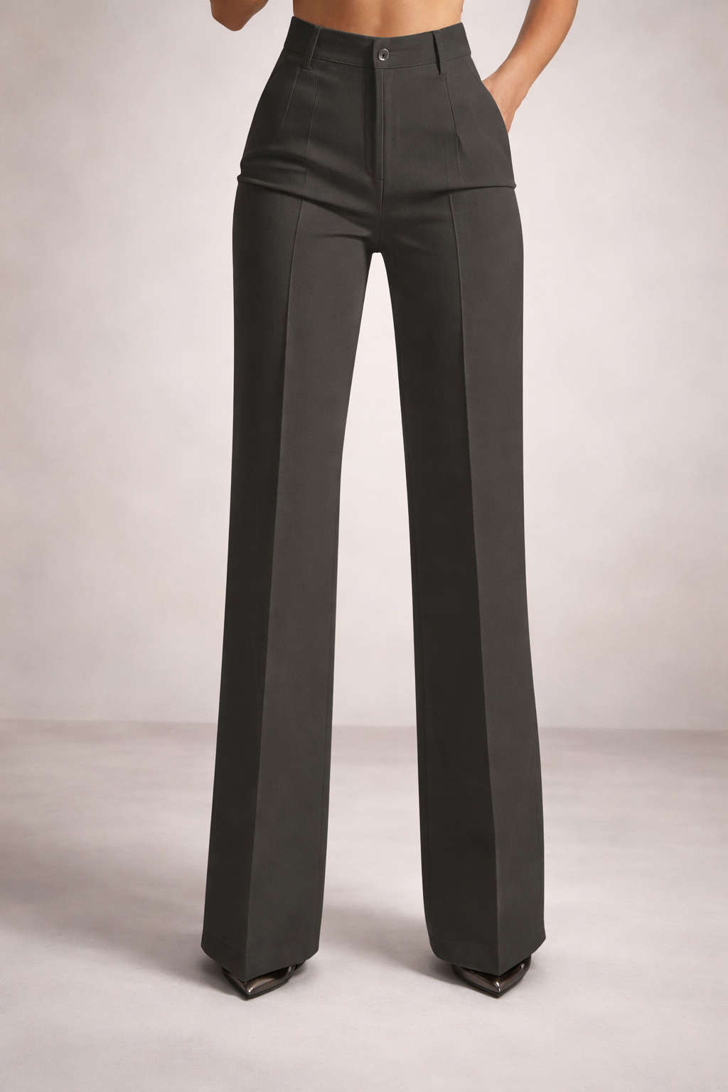 Pantalones de traje de cintura alta