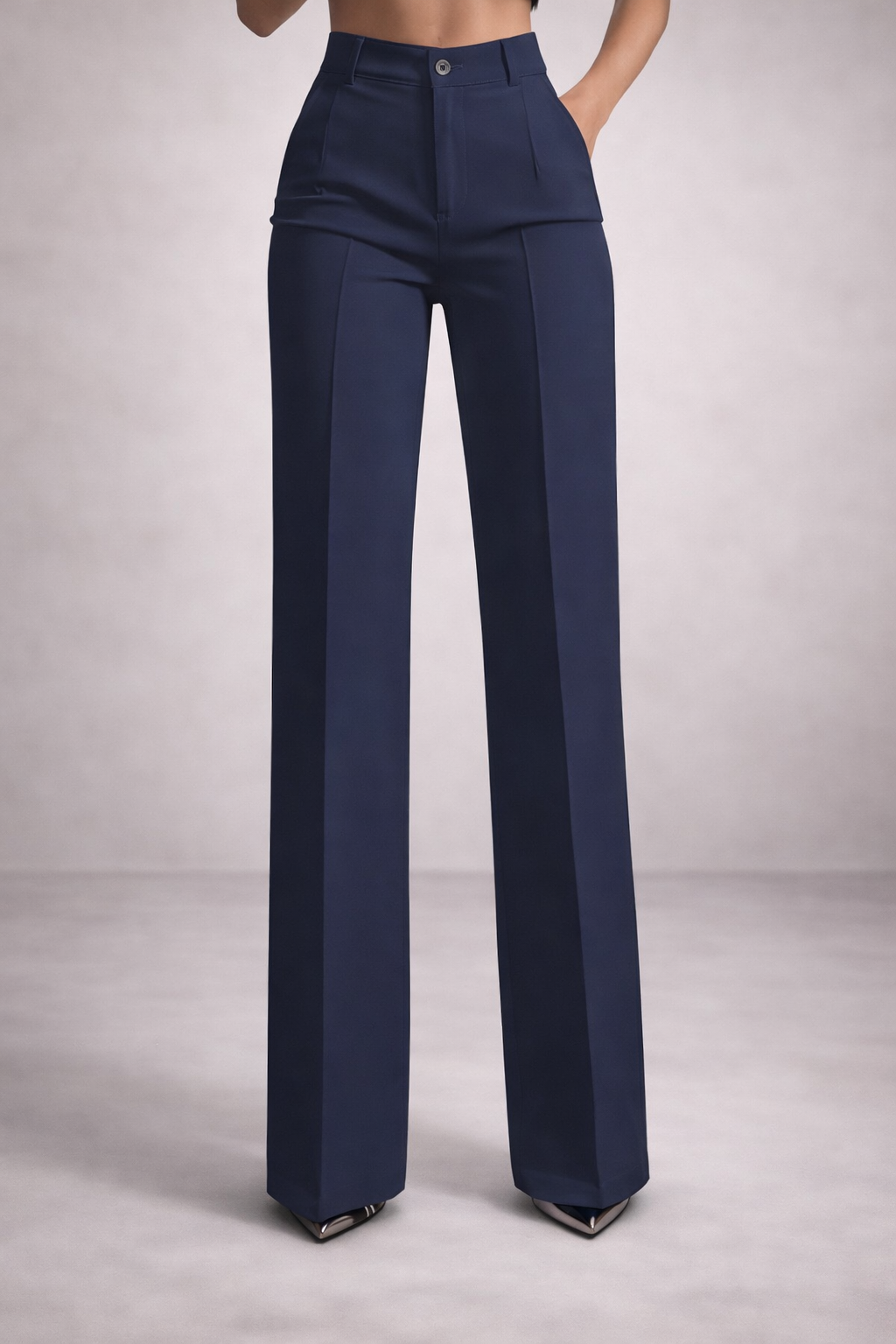 Pantalones de traje de cintura alta