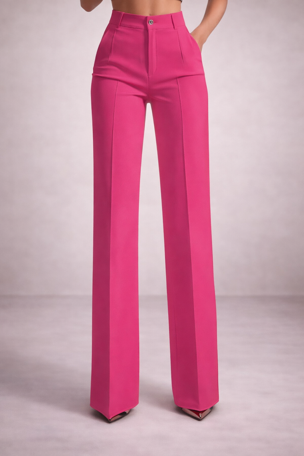 Pantalones de traje de cintura alta