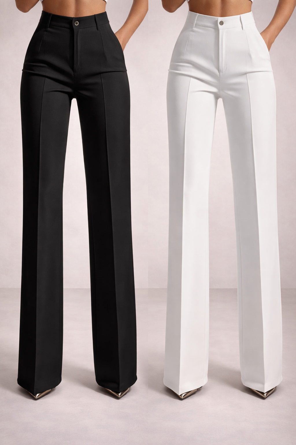 Pantalones de traje de cintura alta