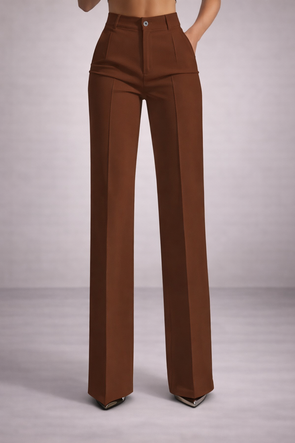 Pantalones de traje de cintura alta