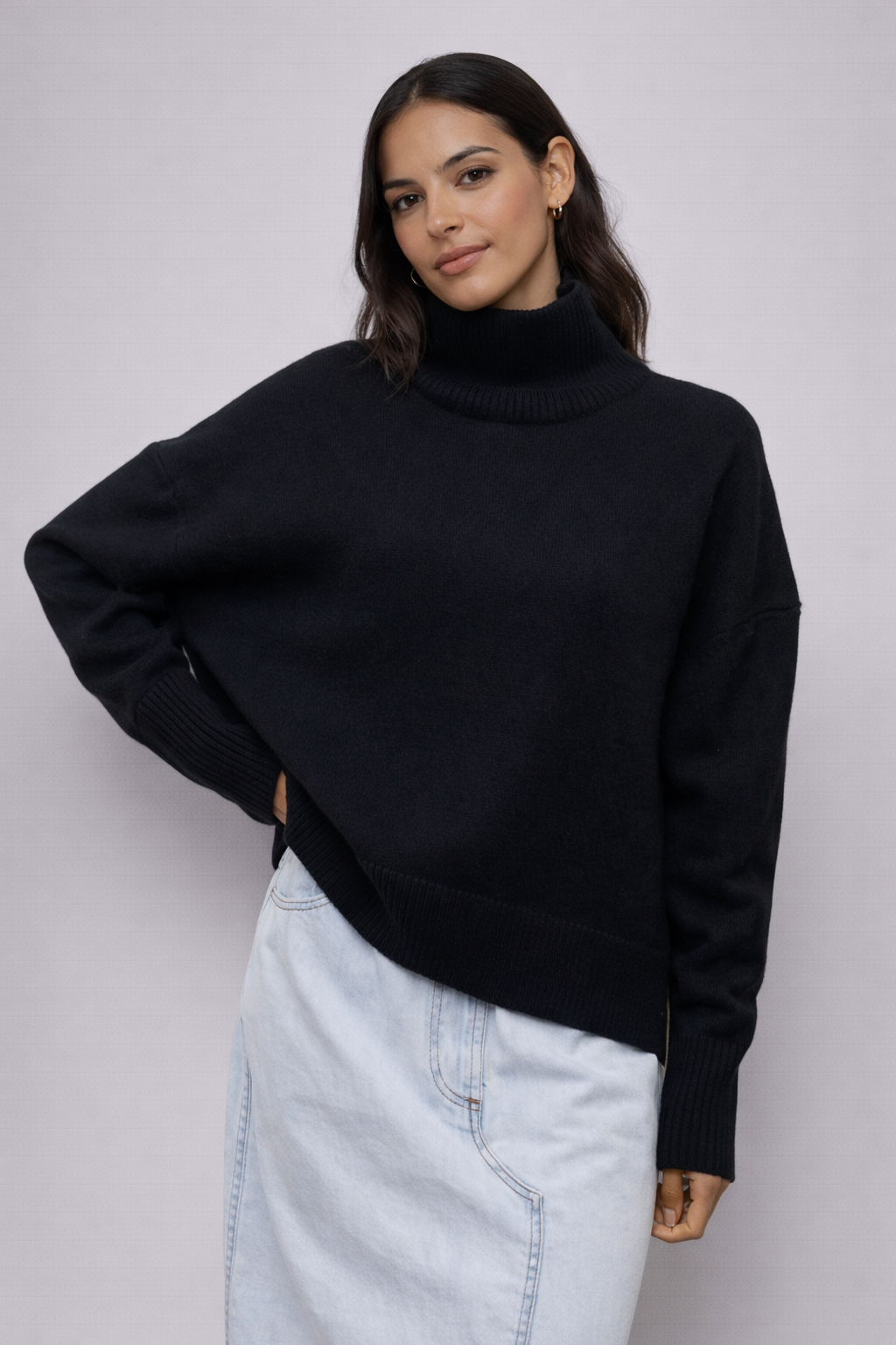 Jersey de cuello alto oversize