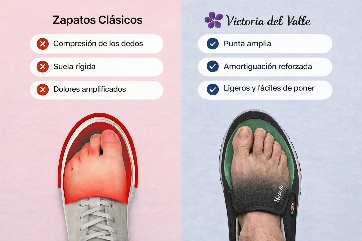 Zapatillas para caminar con comodidad ortopédica